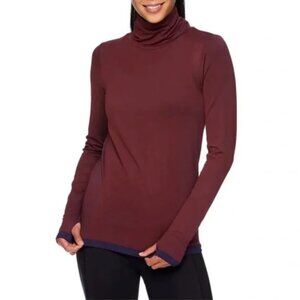 Gaiam Trinity Seemless Turtleneck Wine Color Size XL New